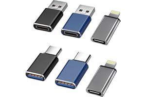 Kenkor 2024 Upgraded [6 Pack] USB C to USB Adaptor & USB C to Lightning & USB to USB C Adapter SuperSpeed Data Transfer & Fast Charging for iPhone/PC/Samsung/iPad/Laptop/Car Charger/Flash Disk