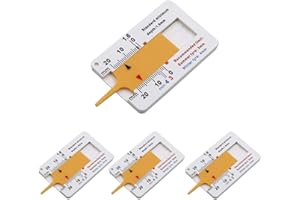 TSLRSA Reifen Profiltiefenmesser - 4 Stück Kunststoff Reifenprofil Tiefenmesser, Reifenprofiltiefenmesser, 0-20 mm Tiefe Meter Vernier Tiefenmessschieber, Measure Tool Tyre Tread Depth Gauge