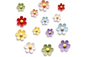 14 stycken magneter, kylskåp, 3D-blommor, söta kylskåpsmagneter, set, färgglada starka kylskåpsmagneter för kylskåp, magnettavla, whiteboard, kök, kontor, dekoration
