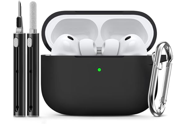Inesore Compatible with AirPods Pro 3 Case(2025) with Cleaning Kit, Silicone Protective Case Cover for Apple Air Pod Pro 3rd Charging Case,Unisex Design - Black
