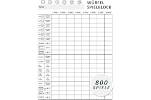 Würfelspiel Spielblock: 800 Spiele für Senioren Oma und Opa: Würfelblock, Ersatzblock & Spielblatt für Yatzy, Kniffel, Knobelspiele, Familienspiele