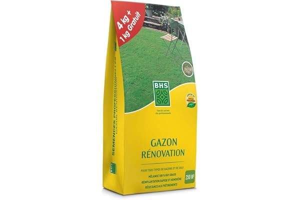BHS SEMENCES GAZON RENOVATION 5KG, Fabriqué en France