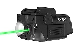 AIMWIN WL10 GL Torcia LED 900 Lumen con Laser Verde – Luce LED con Montaggio Rapido Ricaricabile Magnetica per Slitte Standard 1913 e GL Rail