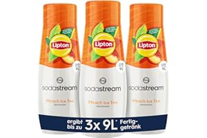 ‎SODASTREAM SodaStream Sirup 3x Lipton Ice Tea Pfirsich, 1x Flasche ergibt 9 Liter Fertiggetränk, Sekundenschnell zubereitet und immer frisch, 3x 440 ml