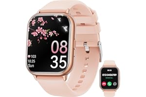 Haulvean Smartwatch Uomo Donna, 1.85'' Orologio Smartwatch Chiamate e Risposta, IP68 Impermeabile Orologio Fitness, Smart Watch con Monitoraggio del Sonno, Fitness Tracker per Android iOS，Rosa