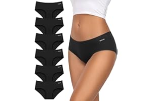 TANSTC Culottes Femme Coton Élasticité Parfaite – Taille Moyenne, Confort Respirant – Lot de 6