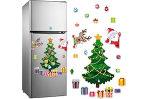 EZNAOBO Christmas Fridge Magnet,Christmas Tree Decoration Magnetic Stickers, Christmas Garage Door Magnets, Santa Claus Refrigerator Magnets Decor,Christmas Refrigerator Magnets (A)