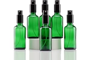 YIZHAO Bottiglie Spray Vetro 50ml, Verde Spruzzino Nebulizzatore Piccolo, per Olii Essenziali, Profumo, Pulizia, Cosmetici, Viaggio, Farmacia - 6 Pcs
