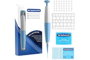 LESCOLTON Kit de eliminación de etiquetas de piel, 40 bandas de 2 a 4 mm con 36 parches de reparación para etiquetas de piel pequeñas a medianas, dispositivo de aplicación para quitar etiquetas de piel