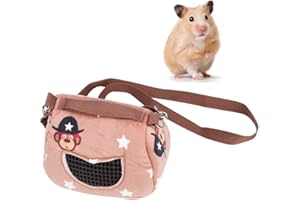 Zerodis Haustier Hamster Träger, Kaffee Flanell Plüsch Hamster Eichhörnchen Reisetaschen Tragbare atmungsaktive Kleintier Träger ausgehende Schlafsack für Eichhörnchen Igel Meerschweinchen(M)