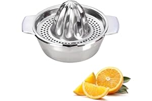 CHSEROK Zitruspresse Edelstahl, 250 ml Orangenpresse Manuell, Zitronenpresse klein, Einfach zu Säubernder, für Zitronen, Mandarinen, Orangen