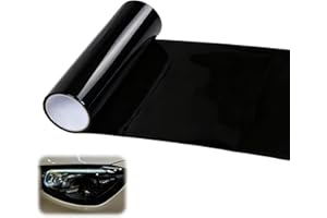 ZHUDAZHAO Tönungsfolie Auto,Scheinwerfer Folie,Scheibentönungsfolie Auto,Schwarz Folie Transparent,Selbstklebend Autofolie Schwarz Glänzend,Klebefolie für Rücklichter,Nebelscheinwerfer,Rückleuchten,120x30cm