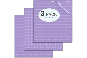 BOSADA Cutting Mats,Variety Cutting Mats Vinyl Adhesive Sticky Cutting Mats (Purple Stronggrip 3pack, 12"X12")