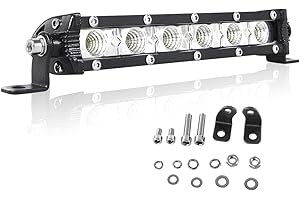 Willpower Phare de Travail LED Barre LED 30W 18cm 12V Projecteur LED Voiture Etanche IP67 Rangée Unique Inondation Feux Antibrouillard LED Feux de Travail pour 4x4 Voiture Camion Tracteur SUV Bateau