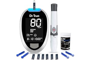 Dr Trust (USA) Fully Automatic Blood Sugar Testing Glucometer Machine with 10 Strips-9001 (Black)
