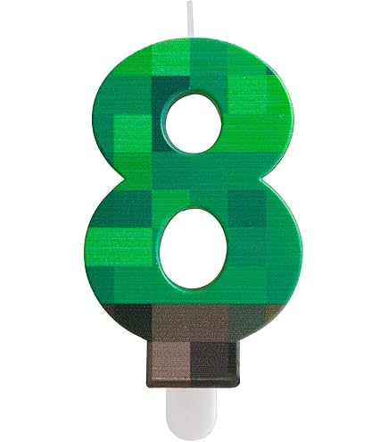 Candela Di Compleanno Numerica 8 – Verde/marrone, In Paraffina Con Piedistallo, Decorazione Moderna Per Torte - 4