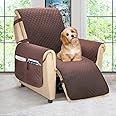 Reversible Recliner Chair Cover, Recliner Covers for Dogs,Recliner Slipcover,Recliner Protector (Large, New Chocolate/Beige)