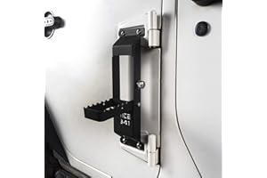 Hooke Road Metal Door Pedal, Folding Door Hinge Step w/Since 1941 Sign 2007-2018 Jeep Wrangler JK & JKU