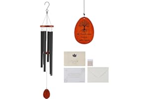 VEVOR Campanelli Eolici per Esterni 1042 mm dai Toni Profondi con 6 Tubi, Commemorativi per Anniversario, Decorazioni per Patio, Portico, Giardino, Nero