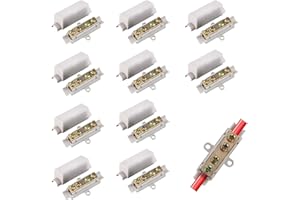 GUANICI 10 Pieces Terminal Block Brass 1000V 100A Connecting Terminal for Wires from 2.5 to 16 mm² Cable Connector for Cable Electrical Control and Industrial Devices in Various Scenarios
