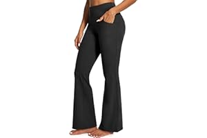 IUGA Bootcut Yoga Pants with Pockets for Women Flared Leggings High Waist Womens Trousers Tummy Control with 4 Pockets