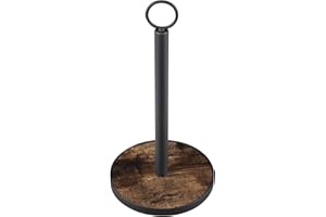 OROPY Porta Rotolo da Cucina con Base in Legno Pesante, Porta Scottex da Tavolo Stile Fattoria (Marrone)