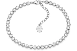 SAGA GIOIELLI® Bracciale Tennis Unisex in Acciaio Inossidabile, Lunghezza 16,5+3 cm, Zirconi da 4 mm, Regolabile – Elegante e Resistente, Idea Regalo Uomo Donna