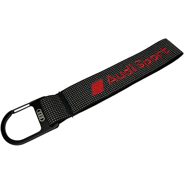 Audi 3182100301 Schlüsselanhänger Q4 e-tron Metall Leder Anhänger Keyring Gravur, schwarz/silber