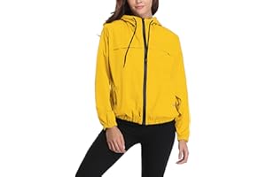 Wayleb Giacca Impermeabile Donna Sportiva Antipioggia con Cerniera Cappuccio Giacca Sportiva Ideale per Attività All'aria Aperta Corsa, Ciclismo, Arrampicata,Pesca