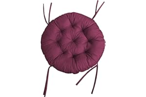chilly pilley Coussin Rond pour Papasan Coussin De Fauteuil Jardin Coussin De Siège Matelassé avec Boucles (110cm, Violet)