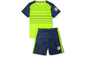 ALPHADVENTURE - Abbigliamento sportivo per bambini, set di 2 pezzi con tuta da ginnastica, maglietta a maniche corte e pantaloncini sportivi - Taglie da 6 a 14 anni