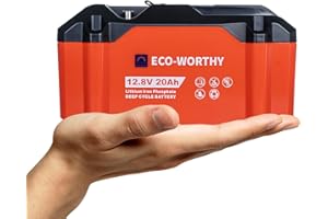 ‎ECO-WORTHY ECO-WORTHY LiFePO4 Akku 12V 20Ah Lithiumbatterie wiederaufladbar mit 3000-15000 Tiefzyklus und BMS-Schutz für Trolling-Motor,Rollstuhl,Camping