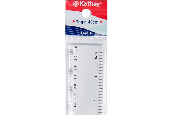 Kathay 86420300 Règle en plastique transparent 40 cm Idéal pour l'école