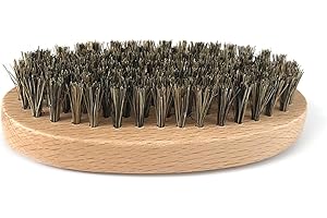 Aiweijia Boar Bristle Hair Beard Brush for Men,Natural Boar Bristle Shaving Brushes,Tame and Soften Facial Hair for Mustache and Beard Grooming and Styling