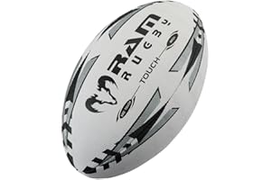 Pelota de rugby Touch Tag plateada, cosida a mano, 4 capas de polialgodón y laminado de goma, agarre Pro Grip para manejo, de Ram Rugby