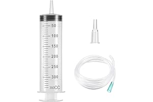 winbest Large Syringe, 350ml Plastic Syringe, Reusable Liquid Syringe with Tube and Catheter, Large Capacity Syringe for Laboratory Measuring, Garden, Industry