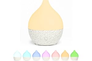 SALKING Diffuseur d'Huile Essentielle, Modèle de Fissure Ultrasonique Diffuseur Huiles Essentielles Electrique, Humidificateur d'air avec Lumière Chaude Arrêt Automatique pour Chambre, Yoga, Massage