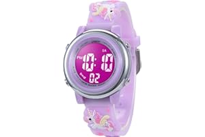 Mamiddle Orologio Digitale per Bambin Orologio Sportivo a Cartoni 3D per Ragazze Ragazzo con Sveglia Data Cronometro LED 3ATM