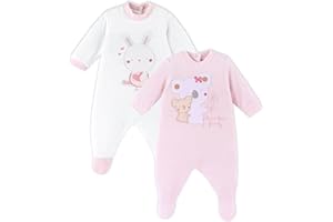 Chicco, Set di 2 Tutine Neonato e Neonata in Morbido Tessuto, Abbigliamento Bambino e Bambina 0-24 Mesi, Designed in Italy