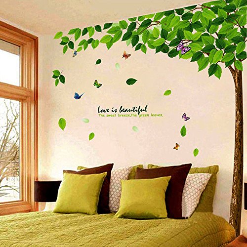 Merssavo 1Pcs Wandsticker Baum Kunst Vinyl Zitat DIY Blume Wandtattoo Aufkleber