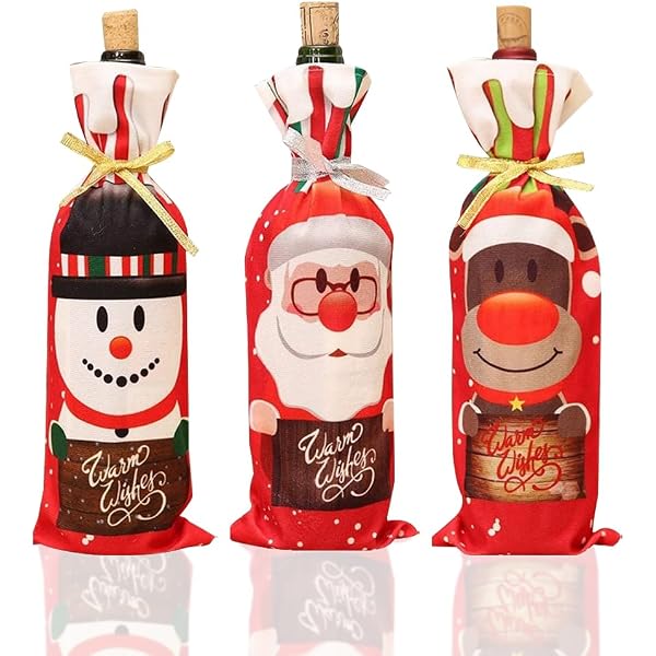 Pezzi Copri Bottiglia Di Vino Natalizio Decorazioni Natalizie Per La Casa Decorazioni Natalizie Felice Anno Nuovo~p180094293