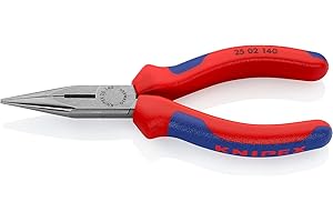 KNIPEX Pinza per meccanica, con becchi mezzotondi con tronchese, pinza per radiotecnici, 140 mm, 25 02 140