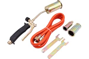 POFET Felt Roof Burner Kit, Long Arm Gas Roofer Torch, 2m Hose Propane Flame Weed Burner, Gas Torch