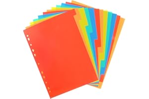 TALIFOCA Divisori per raccoglitori formato A4, 12 pezzi, 11 fori, a colori