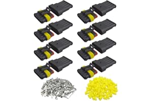QitinDasen 8 Set 5 Pin Auto Impermeabile Elettrico Connettori, Kit Presa Spina Connettore Elettrico Impermeabile Sigillato, per Auto Camion Barca