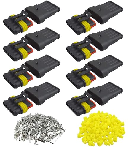 Connettori Elettrici Impermeabili AMP A 6 Pin - Set Da 5, Maschio E Femmina, Per Cablaggi Auto, Barche, Sensori