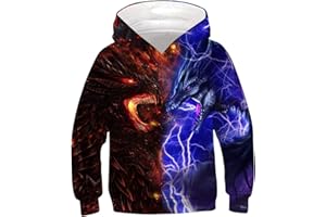 ALISISTER Unisex Niños 3D Hoodie Impresión Sudadera Capucha de Manga Larga Hooded Pullover Sweatshirt Outfits para 4-16Y