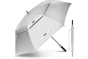 KEYHOT Golf Regenschirm mit UV Schutz 157/172 cm Golfschirm UV Schutz Große Sturmfest Doppelter Stülle für Herren und Damen