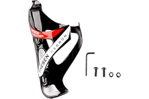 YHESEN - Portabidón para Bicicletas(Rojo Brillante), Fibra de Carbono, Accesorios para Bicicletas, 74 mm de diámetro, Ultraligero, Ligero y Duradero portabidón para Bicicletas de Carretera, MTB