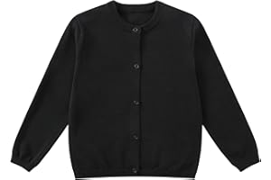 Yunguui Chaleco Niña Niños Cárdigan Jersey Uniforme Escolar Ligero Algodón Cuello Redondo